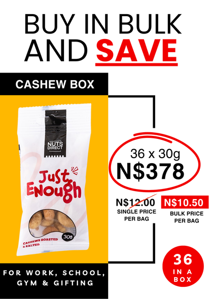 NDJ- CASHEWS ROASTED & SAL 30G X 36