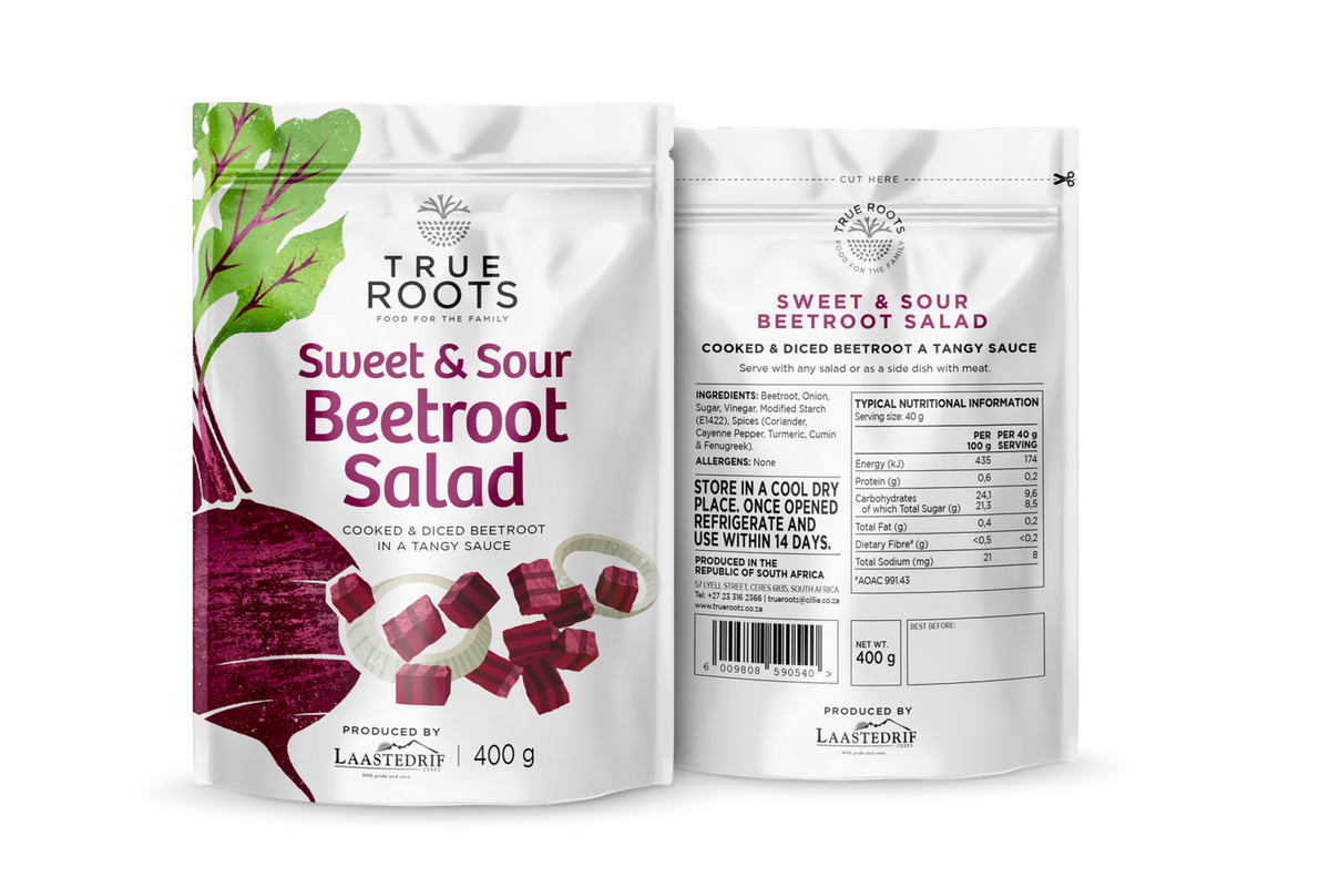 TRUE ROOTS SWEET & SOUR BEETROOT SALAD 400G